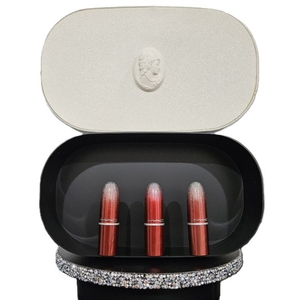 MAC gift set 3 Lipsticks MOCHA MEHR LADY DANGER mini case NEW Limited Edition